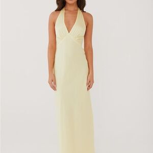 Peppermayo yellow satin dress